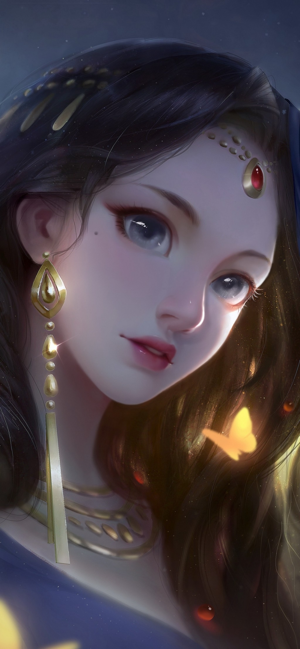 唯美手绘动漫美女迷人插画