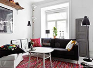 一居室黑白红混搭风格装修效果图