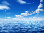 美丽的蓝天白云大海图片