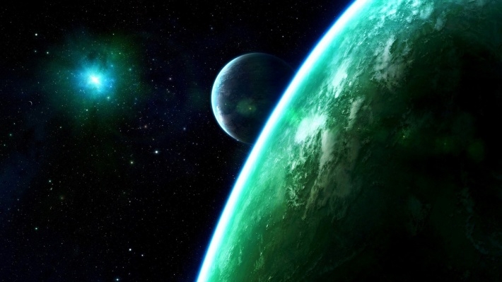 蓝色梦幻星空图片电脑宽屏壁纸
