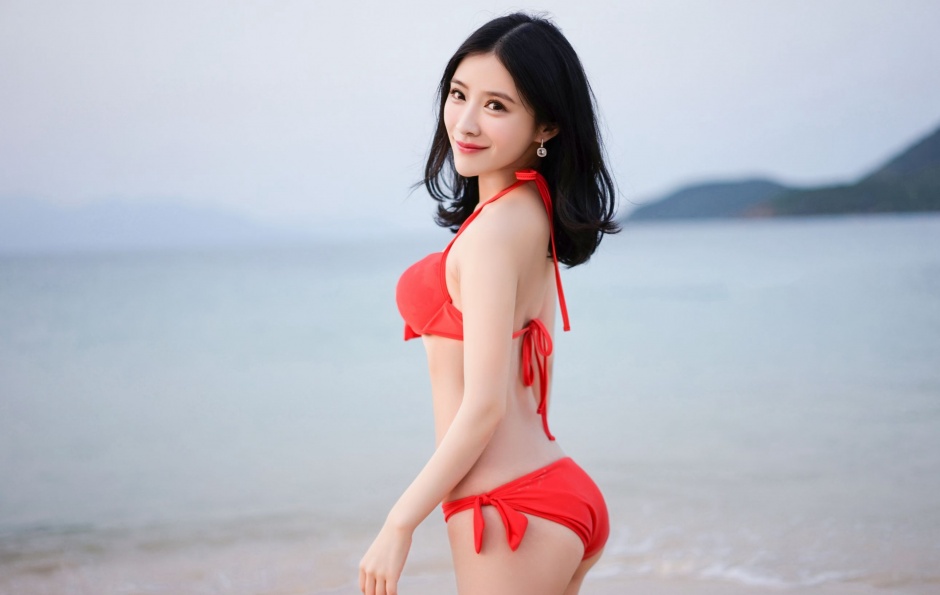 95后嫩模文雪傲人D杯丰满人体摄影图片