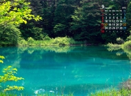 2012年9月日历桌面壁纸之蓝色湖水