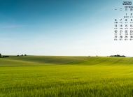 绿油油的大草原自然风景日历高清壁纸图片