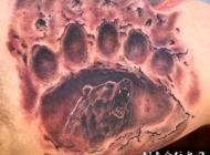 立体的熊爪印纹身真实图案图片