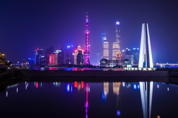 上海城市夜景灯光高清梦幻摄影桌面壁纸