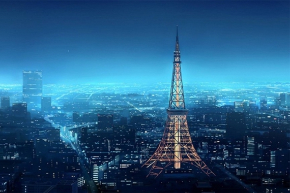 日本东京铁塔壮丽唯美高清图片