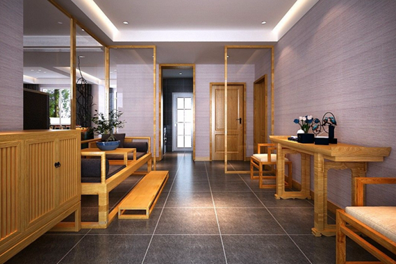新中式风格优雅茶室装修效果图