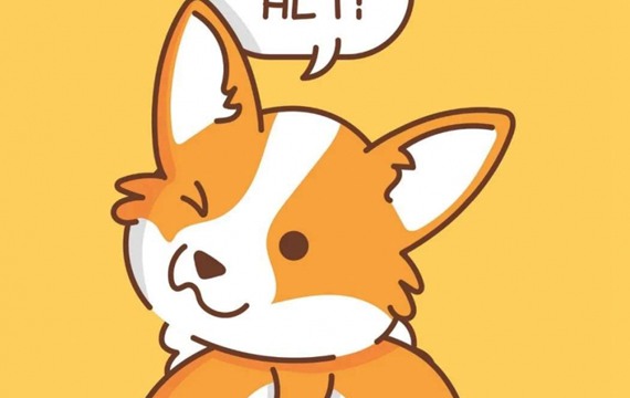 可爱卡通小狐狸橙色手机壁纸图片