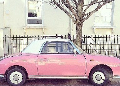 粉色少女心复古汽车图片