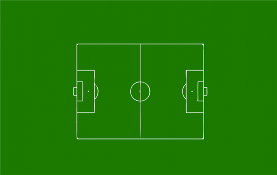 简约绿色背景足球场平面图