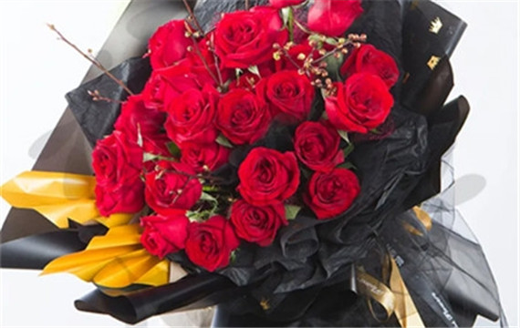 红玫瑰花束精美图片