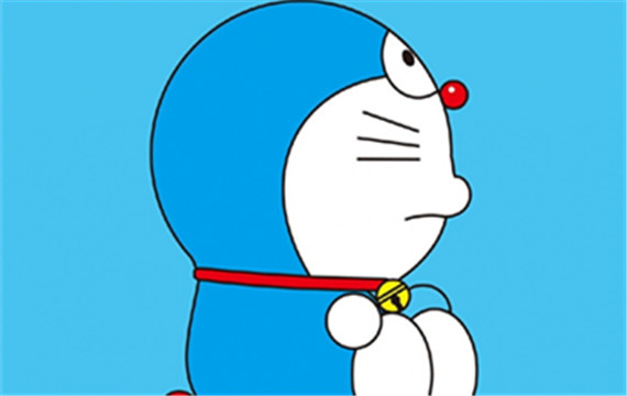 哆啦a梦蓝色背景动漫图片