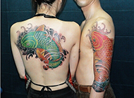 情侣个性唯美鲤鱼纹身图片